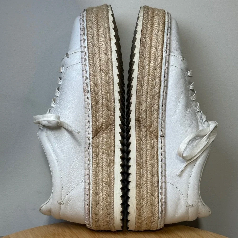 rag & bone White Leather Espadrille Platform Sneakers